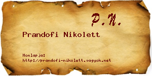 Prandofi Nikolett névjegykártya